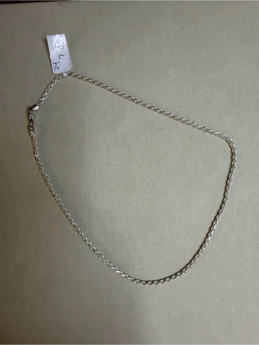 925 Sterling Silver Rope Chain Necklace – 15.5” – Classic Silver Chain